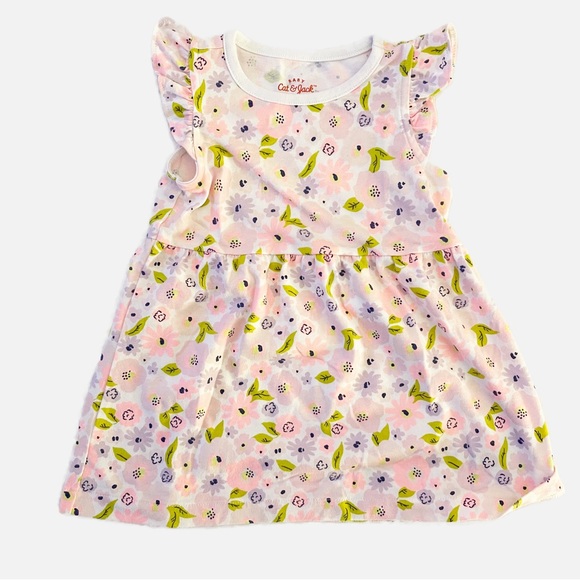 Cat & Jack Other - CAT AND JACK Baby Pastel Floral Ruffle Short Sleeve Dress - 18M